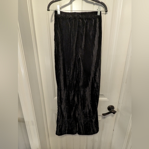 Black Velvet Wide leg Boho pants size XS, by COSTE rebel Europe. New - Picture 6 of 12